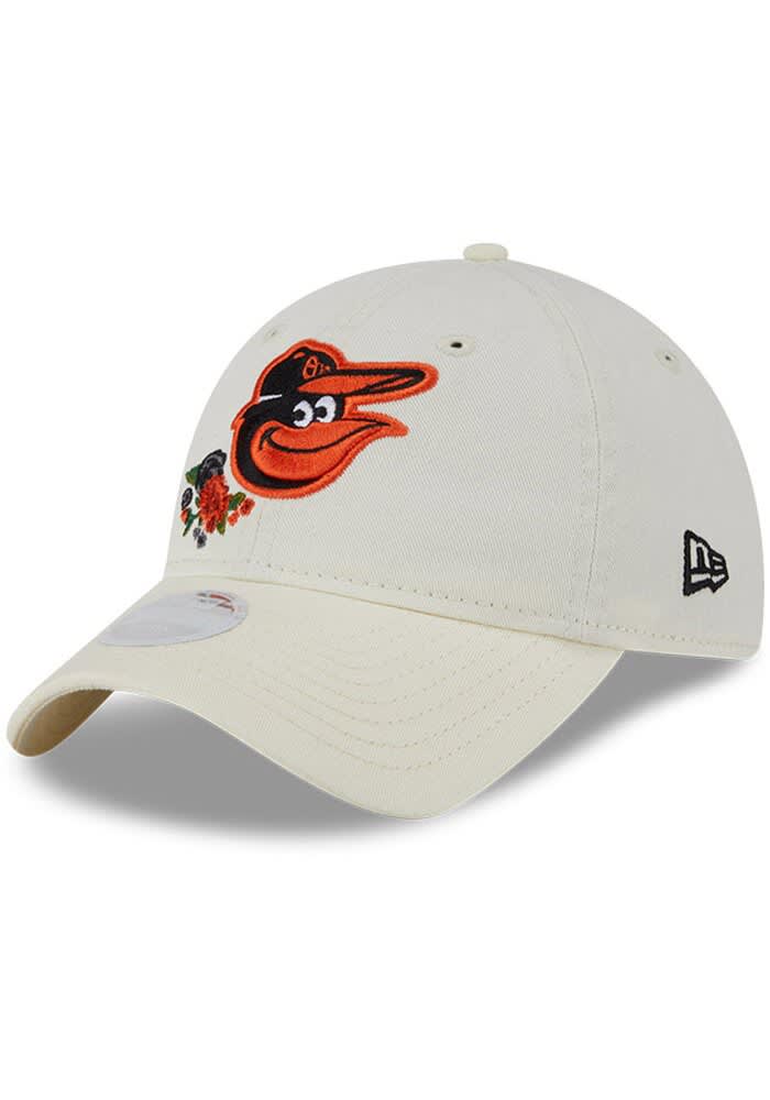Baltimore Orioles New Era Womens White Floral 9TWENTY Adjustable