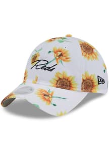 New Era Cincinnati Reds White Sunflower 9TWENTY Womens Adjustable Hat
