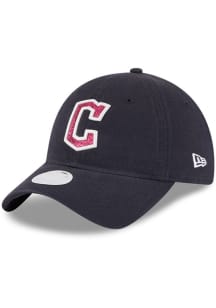 New Era Cleveland Guardians Navy Blue Evergreen Glitter 9TWENTY Womens Adjustable Hat