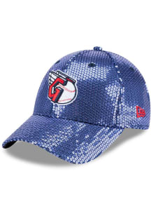 New Era Cleveland Guardians Navy Blue Sequin 9FORTY Womens Adjustable Hat