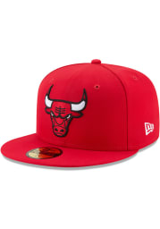 New Era Chicago Bulls Mens Red 59FIFTY Fitted Hat