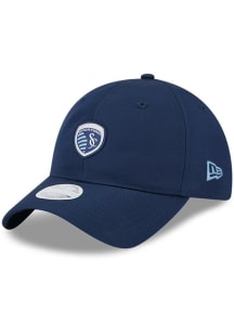 New Era Sporting Kansas City Navy Blue Ponytail 9TWENTY Womens Adjustable Hat