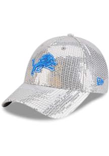 New Era Detroit Lions Silver Sequin 9FORTY Womens Adjustable Hat