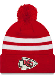 New Era Kansas City Chiefs Red Two Stripe Mens Knit Hat