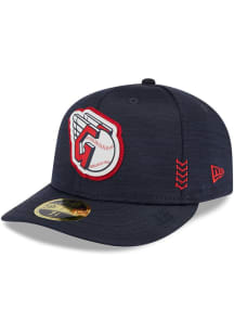 New Era Cleveland Guardians Mens Navy Blue 2024 Clubhouse LP59FIFTY Fitted Hat