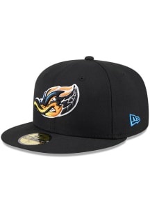 New Era Akron RubberDucks Mens Black Authentic Collection 59FIFTY Fitted Hat