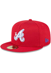 New Era Atlanta Braves Mens Red 2025 City Connect Batting Practice 59FIFTY Fitted Hat