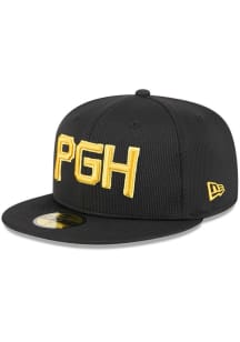 New Era Pittsburgh Pirates Mens Black 2025 City Connect Batting Practice 59FIFTY Fitted Hat