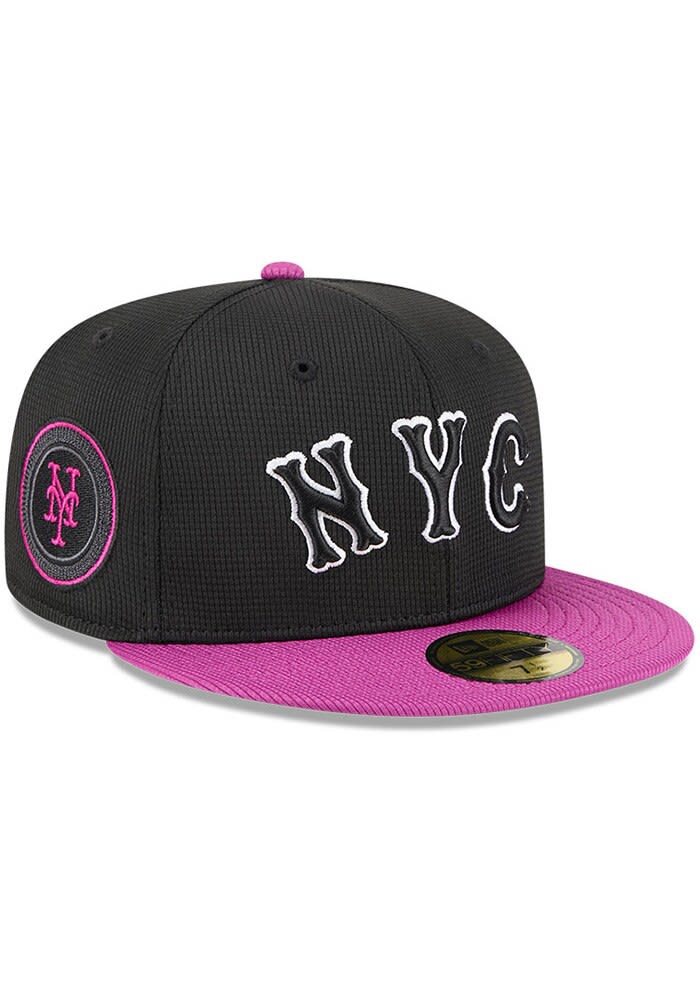 New Era New York Mets Mens Black 2025 City Connect Batting Practice 59FIFTY Fitted Hat