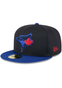 New Era Toronto Blue Jays Mens Navy Blue 2025 City Connect Batting Practice 59FIFTY Fitted Hat