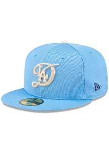 New Era Los Angeles Dodgers Mens Light Blue 2025 City Connect Batting Practice 59FIFTY Fitted Hat