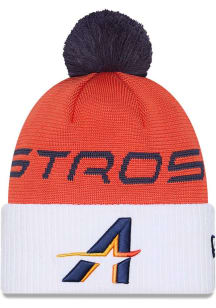 New Era Houston Astros Navy Blue 2025 City Connect Official Pom Mens Knit Hat