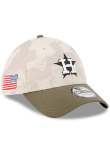 New Era Houston Astros Mens Tan MLB25 AFD 3930 Flex Hat