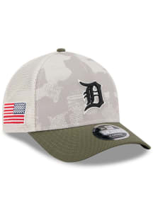 New Era Detroit Tigers 2025 Armed Forces Day A-Frame M Crown 9FORTY Adjustable Hat - Tan