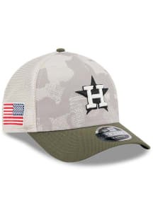 New Era Houston Astros 2025 Armed Forces Day A-Frame M Crown 9FORTY Adjustable Hat - Tan