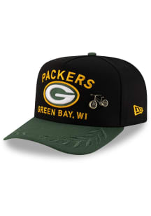 New Era Green Bay Packers Mens Black 2025 NFL Draft 59FIFTY A Frame Fitted Hat
