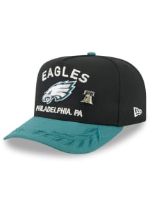 New Era Philadelphia Eagles Mens Black 2025 NFL Draft 59FIFTY A Frame Fitted Hat