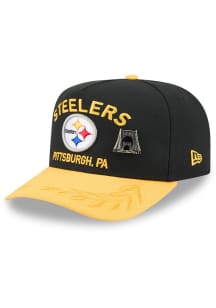 New Era Pittsburgh Steelers Mens Black 2025 NFL Draft 59FIFTY A Frame Fitted Hat