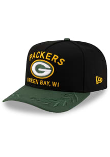 New Era Green Bay Packers Black 2025 NFL Draft 9FIFTY A Frame Mens Snapback Hat