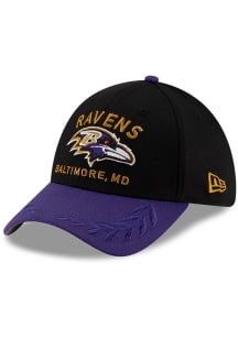 New Era Baltimore Ravens Mens Black 2025 NFL Draft 39THIRTY Flex Hat