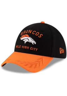 New Era Denver Broncos Mens Black 2025 NFL Draft 39THIRTY Flex Hat