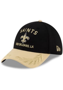New Era New Orleans Saints Mens Black 2025 NFL Draft 39THIRTY Flex Hat