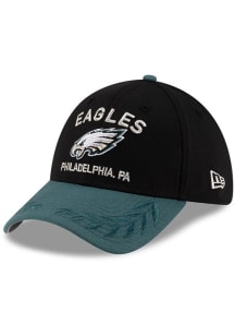 New Era Philadelphia Eagles Mens Black 2025 NFL Draft 39THIRTY Flex Hat