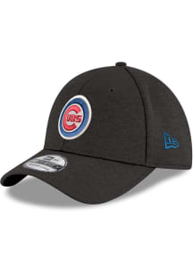 New Era Chicago Cubs Mens Black Shadow Tech Cooperstown Bullseye Team Classic 39THIRTY Flex Hat