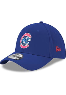 New Era Chicago Cubs Mens Blue Walking Bear Team Classic 39THIRTY Flex Hat