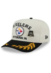 New Era Pittsburgh Steelers Mens Ivory 2025 NFL Draft 59FIFTY A Frame Fitted Hat