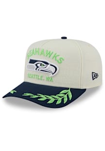 New Era Seattle Seahawks Ivory 2025 NFL Draft 9FIFTY A Frame Mens Snapback Hat