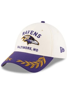 New Era Baltimore Ravens Mens Ivory 2025 NFL Draft 39THIRTY Flex Hat