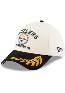 New Era Pittsburgh Steelers Mens Ivory 2025 NFL Draft 39THIRTY Flex Hat