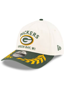 New Era Green Bay Packers 2025 NFL Draft 9TWENTY A Frame Adjustable Hat - Ivory