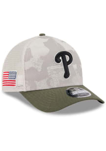 New Era Philadelphia Phillies Tan 2025 Armed Forces Day  JR 9FORTY Youth Adjustable Hat