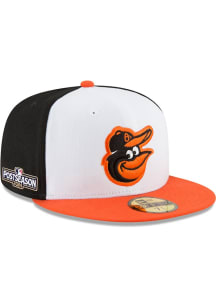 New Era Baltimore Orioles Mens White Home AC 2024 Postseason Side Patch 59FIFTY Fitted Hat