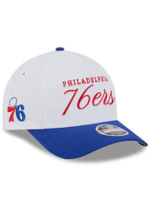 New Era Philadelphia 76ers White 2025 NBA Draft JR A Frame M Crown 9FORTY Youth Adjustable Hat