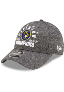 New Era Milwaukee Brewers 2024 Division Champions Stretch 9FORTY Adjustable Hat - Grey