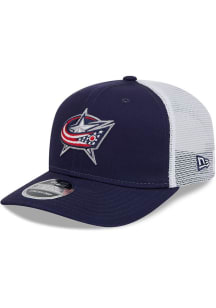 New Era Columbus Blue Jackets 9SEVENTY Stretch Snap Cotton Trucker Adjustable Hat - Blue