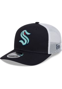 New Era Seattle Kraken 9SEVENTY Stretch Snap Cotton Trucker Adjustable Hat - Navy Blue