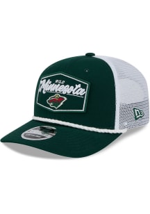 New Era Minnesota Wild 9SEVENTY Stretch Snap Cotton Trucker Patch Adjustable Hat - Green