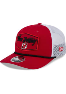 New Era New Jersey Devils 9SEVENTY Stretch Snap Cotton Trucker Patch Adjustable Hat - Red