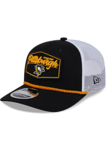 New Era Pittsburgh Penguins 9SEVENTY Stretch Snap Cotton Trucker Patch Adjustable Hat -