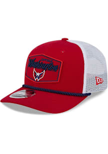 New Era Washington Capitals 9SEVENTY Stretch Snap Cotton Trucker Patch Adjustable Hat - Red