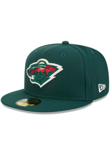 New Era Minnesota Wild Mens Green 59FIFTY Polyester Fit Fitted Hat