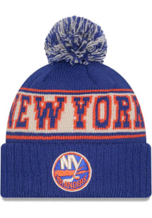 New Era New York Islanders Blue Retro Pom Knit Mens Knit Hat