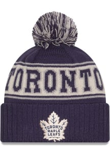 New Era Toronto Maple Leafs Blue Retro Pom Knit Mens Knit Hat