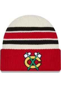 New Era Chicago Blackhawks Red Vintage Cuff Knit Mens Knit Hat