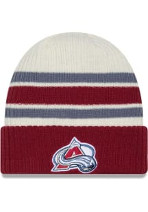 New Era Colorado Avalanche Maroon Vintage Cuff Knit Mens Knit Hat