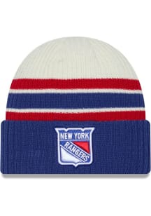 New Era New York Rangers Blue Vintage Cuff Knit Mens Knit Hat